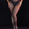 Collants noir originaux en résille motifs petits noeuds (1) Collants noirs originaux en résille motifs petits nœuds