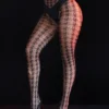 Collants noirs sexy en dentelle florale ajourée (4) Collants sexy en dentelle florale ajourée