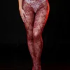 Collants résille rouge bordeaux à fleurs (1) Collants résille à fleurs