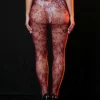 Collants résille rouge bordeaux à fleurs (3) Collants résille à fleurs