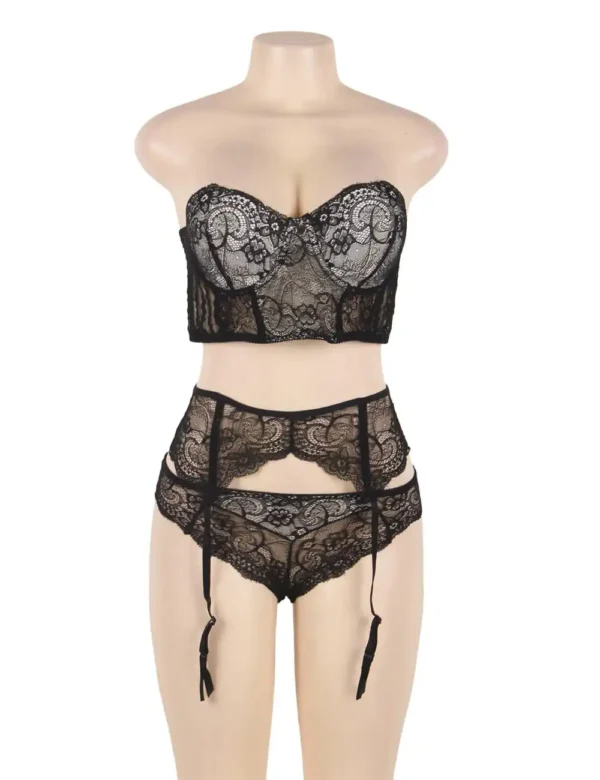 Ensemble bustier sans bretelles gris argenté et porte-jarretelles (3) Ensemble bustier sans bretelles gris argenté et porte-jarretelles