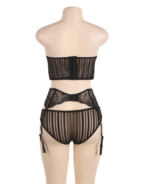 Ensemble bustier sans bretelles gris argenté et porte-jarretelles (5) Ensemble bustier sans bretelles gris argenté et porte-jarretelles