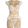 Ensemble lingerie blanc à porte-jarretelles chaînes et jarretières (4) Ensemble lingerie blanc à porte-jarretelles chaînes et jarretières