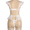 Ensemble lingerie blanc à porte-jarretelles chaînes et jarretières (5) Ensemble lingerie blanc à porte-jarretelles chaînes et jarretières