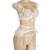 Ensemble lingerie blanc à porte-jarretelles chaînes et jarretières (6) Ensemble lingerie blanc à porte-jarretelles chaînes et jarretières