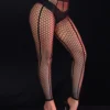 Legging sexy noir en résille à bandes verticales (4) Legging sexy noir en résille à bandes verticales